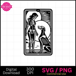 Karta Tarota Dog Lady SVG PNG, Miłośnik psów, Zabawny, Zwierzęta, Projekt sublimacji, Szkielet, Sarkastyczny, Karta Tarota Svg, Grawerowanie laserowe