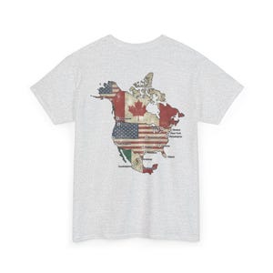 World Cup 2026 Flag Map with Cities T-Shirt | USA Canada Mexico