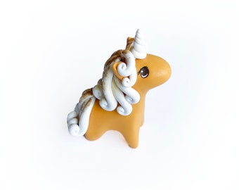 Curly Pumpkin Spice Latte Fall Unicorn Figure