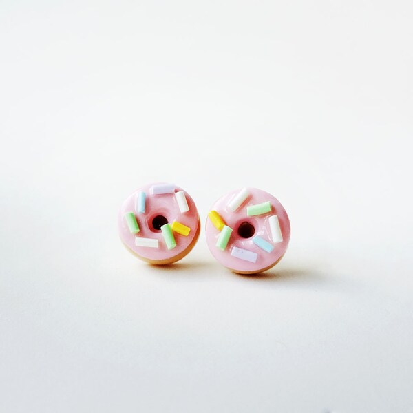 Pink Pastel Sprinkle Donut Earrings