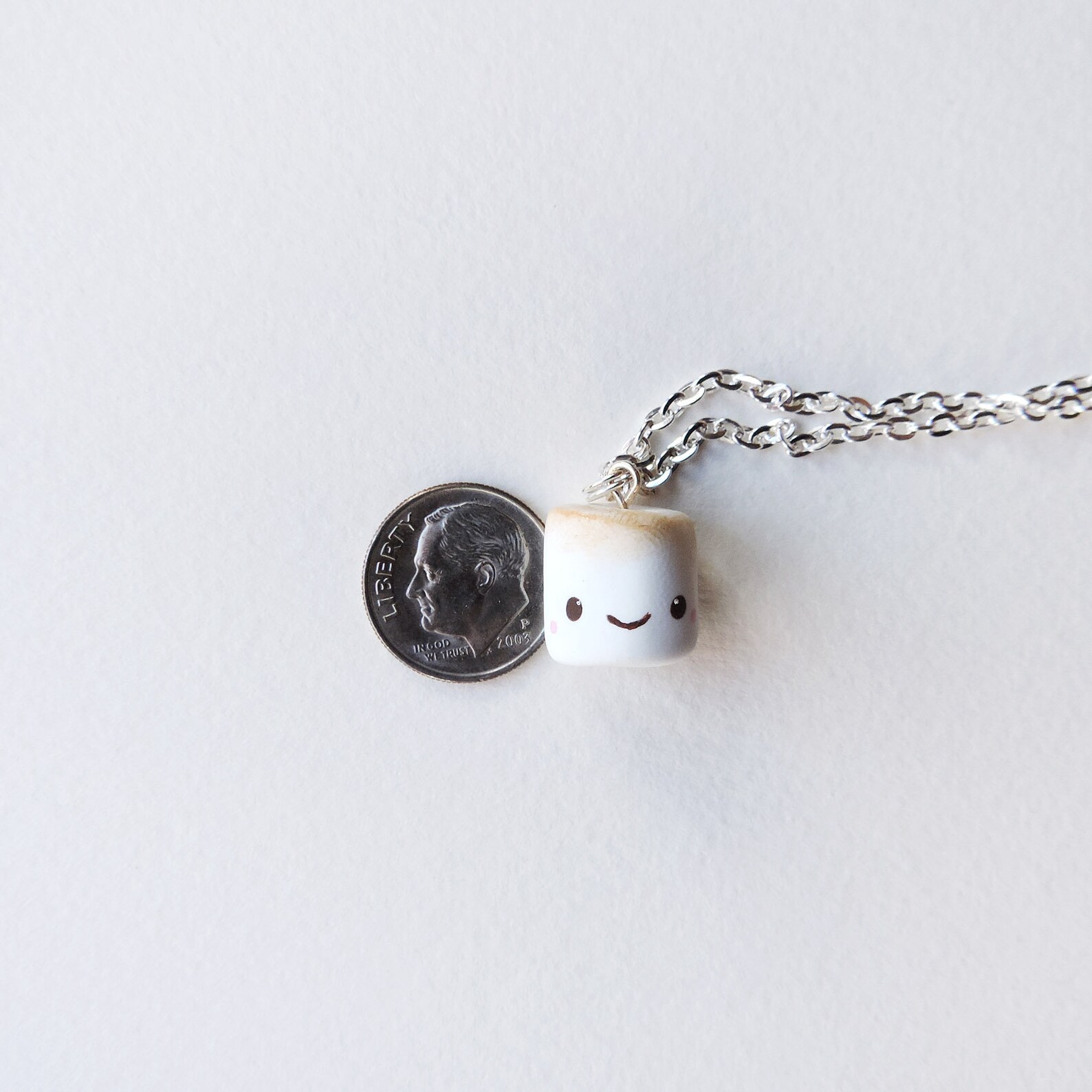 Cute Toasted Marshmallow Charm Necklace Etsy