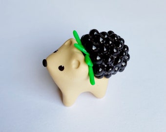 Shiny Blackberry Hedgehog Miniature Figure