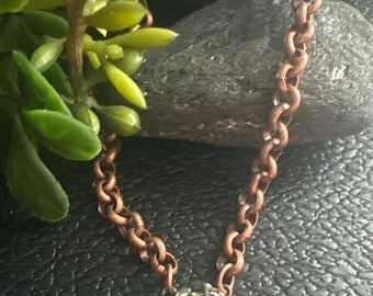 Black Diamond Swarovski Crystal Cushion Cut Necklace in Antique Copper Setting