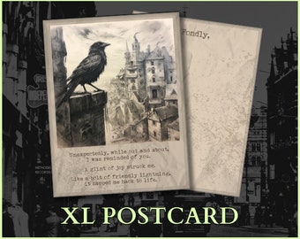 A BEAKFUL | Raven Postcard | Fond Memories | Old World | Goth