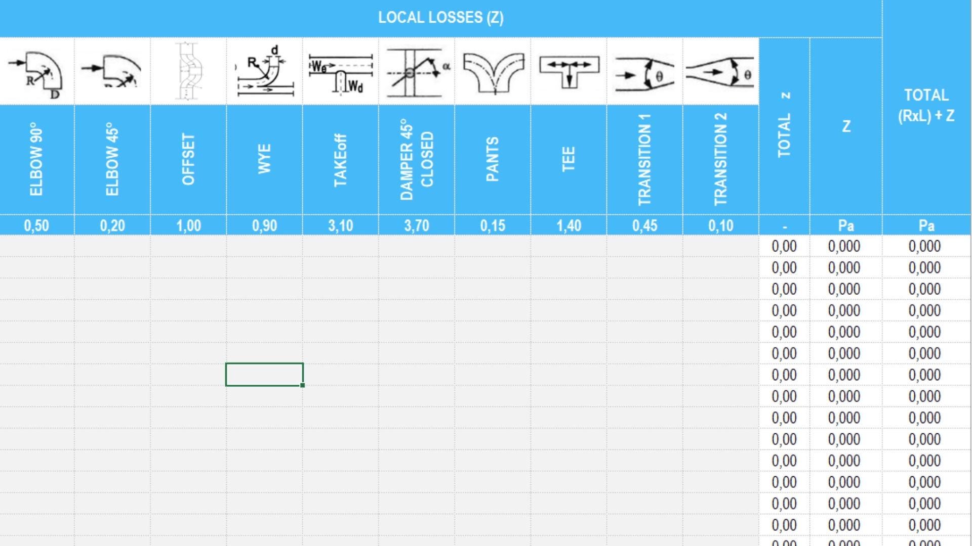 Excelダクト圧力損失計算機 – HVACツール - Etsy 日本