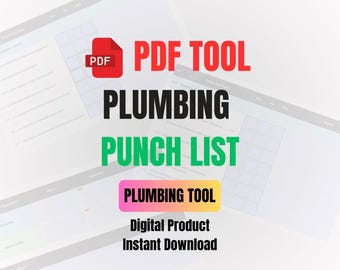 Plumbing Punch List – Initial Commissioning Inspection Form | Fillable PDF Checklist for Residential & Commercial Projects