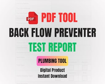 Backflow Preventer Test Report – Fillable PDF Form for Annual Inspection & Code Compliance