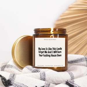 My Love Is Like This Candle, Burn Your House Down Candle, Funny Candle, Candle For Her, Funny Candle Gift, Gift for Him, Relationship Candle