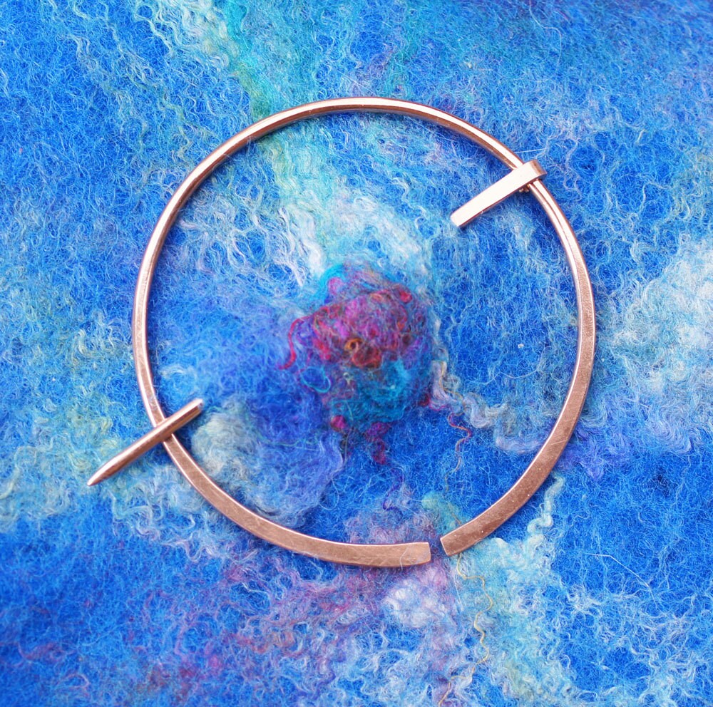 Copper Pennanular Brooch and Hand Woven Shawl — Celtic