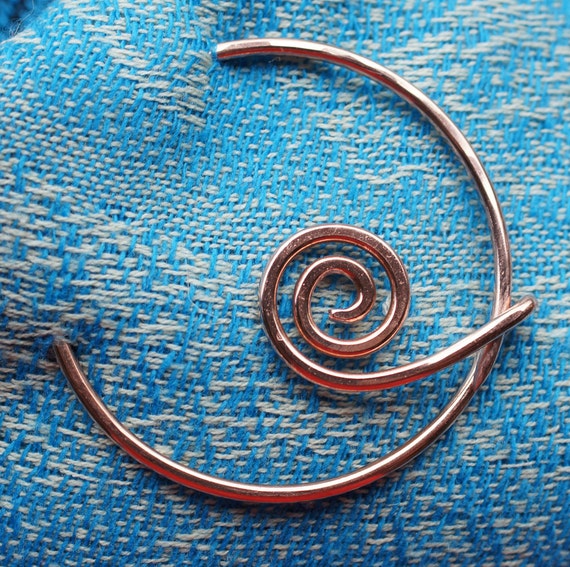 Add A Bead Copper Sweater Clip Fibula Scarf Pin Shawl Pin | Etsy