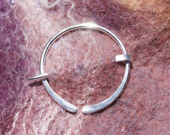 Small Sterling Silver Penannular Brooch, Sweater Clip Fibula, Scarf Pin, Shawl Pin, Kilt Pin, Clasp