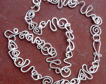 Sterling Squiggles Necklace