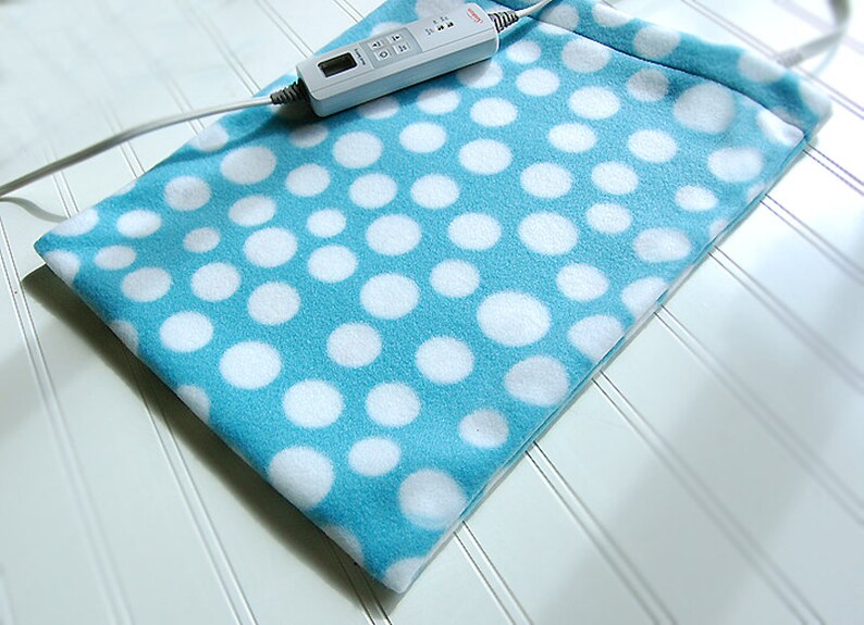 POLKA DOT Fleece Heating Pad COVER Multiple Dot Colors White Etsy