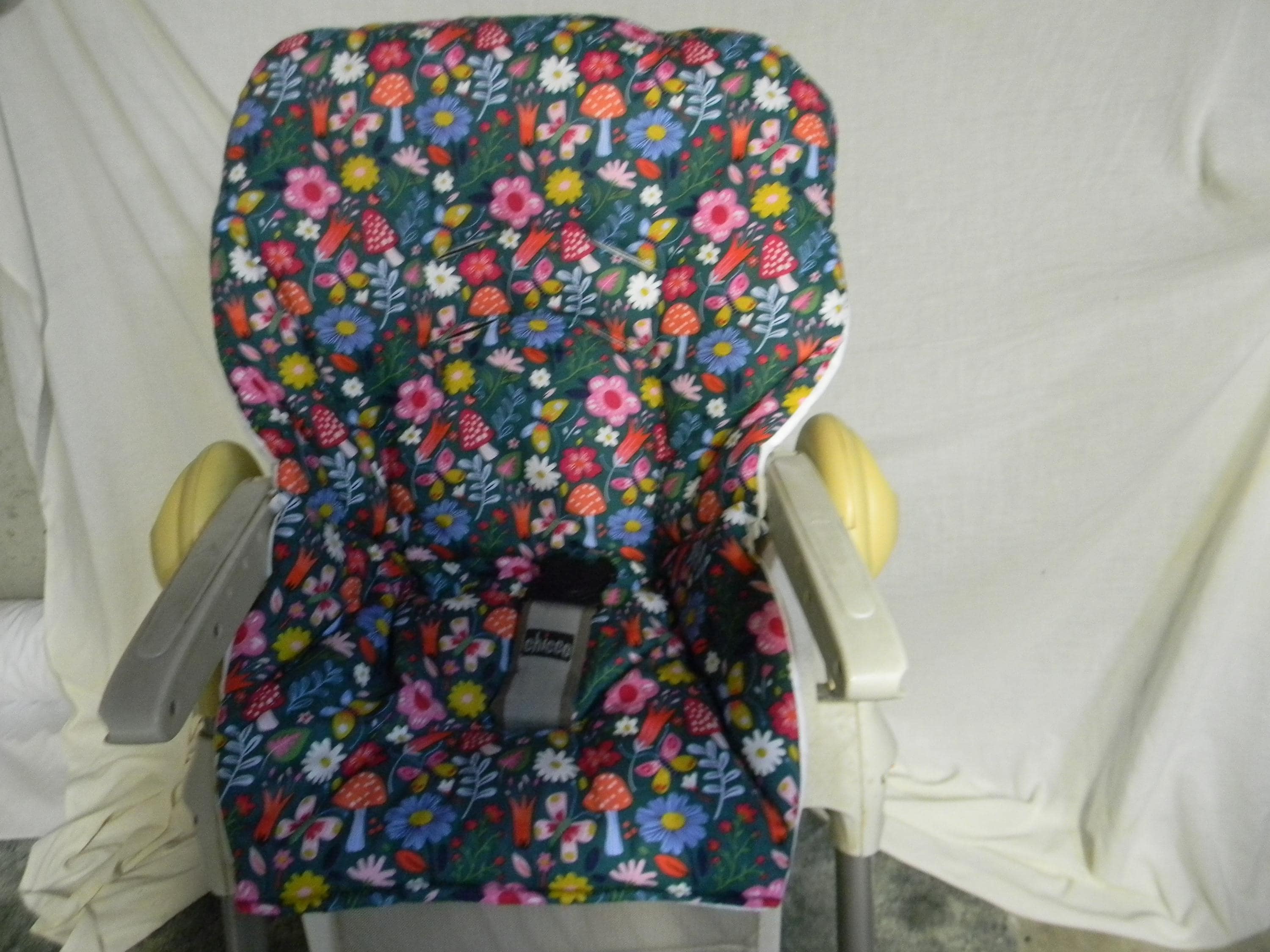 Polly High Chair Cover in Mushrooms and Flowers Etsy UK