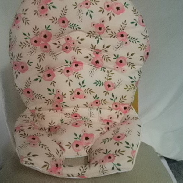 Ingenuity High Chair Cover In Soft Peach With Flowers   ( 3 in 1 )  See description