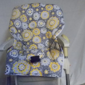 Polly High Chair Cover In Gray And Yellow Also fits Graco Slim