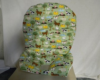 Ingenuity High Chair Cover In farm animals   (Green)