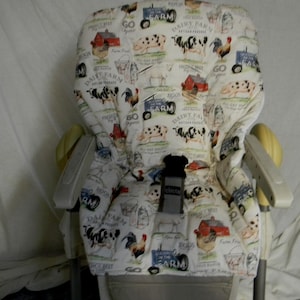 Polly  and Graco Slim High Chair Cover With farm animals