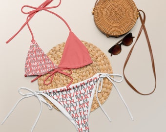 MATCH MY/FLY* Salmon String Bikini