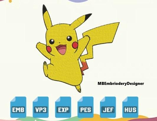 Pikachu Embriodery Design