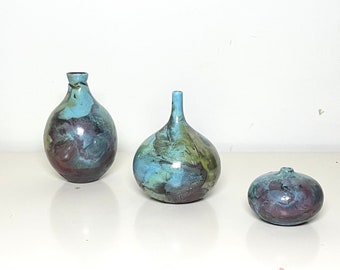 Turquoise Raku Vases