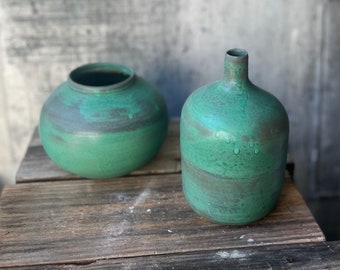 Green Ceramic Vases