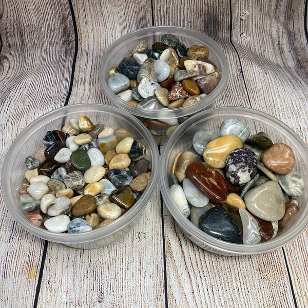 Assorted Mix Tumbled Stones, Small, Medium, Large Sizes Wholesale Bulk Lots, Mixed Assorted Tumbled Stones, Tumbled in Oregon, Ready to Ship