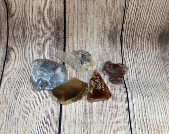 Set Polished Stone Cabochon Slices Slab Flat Stone Jewelry Making Supply Pendant Geode Slice Focal Bead Wire Wrapping Fancy Rocks