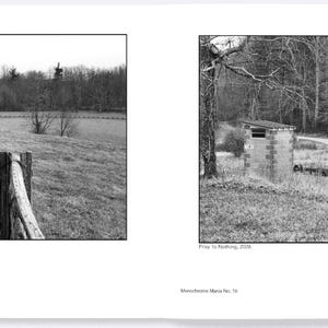 May include: Black and white photograph of a rural landscape featuring a wooden fence curving through a field. The image includes text at the bottom: "Miscellaneous Matters No. 16". The photograph captures a serene, natural scene with trees in the background.