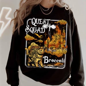 Quest Squad Broccoli Sweatshirt, Onyx Storm Hoodie, Fourth Wing, Xaden Riorson, Ridoc Romantasy Fan Sweatshirt, Dragon Rider, Bookish Hoodie