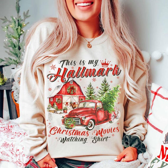 Movie Watching Sweatshirt Hallmark Christmas Movie Sweater Apparel