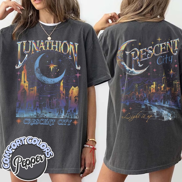 Lunathion Crescent City Comfort Colors Shirt, Bryce Tattoo, Bryce Quinlan Merch, Crescent City Sjm Merch, House Of Earth And Blood