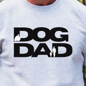 Sweatshirt hond vader voor mannen, cadeau huisdierliefhebber, shirt dier silhouet, verjaardagscadeau hond vader, huisdierliefhebber ronde hals