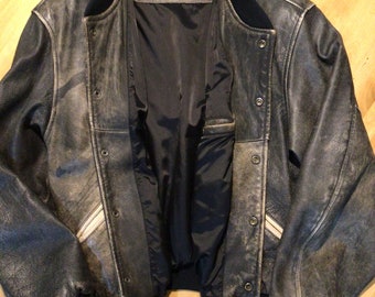 Leather Billabong Bomber Jacket Mens Lg.