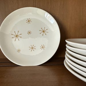 Set of 4 Starburst Bread Plates: Royal China Atomic MCM Dinnerware