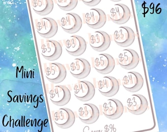 Shoot for the Moon Spar-Challenge DIGITAL DOWNLOAD Mini Cash Stuffing Challenge Low Income Budget Printable 2 Größen A6 & halbes Blatt