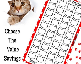 Choose the Value Cat Savings Challenge DIGITAL DOWNLOAD Mini Cash Stuffing Challenge Low Income Budget Printable 2 sizes A6 & Half Sheet