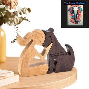 Wooden Girl and Dog Ornament: DIY Craft Cutout, Home Decor
