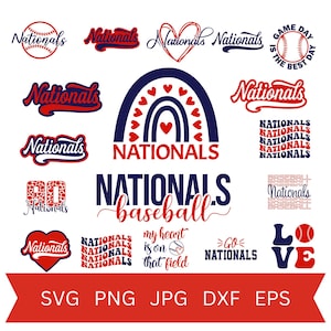 Nationals Baseball SVG-bundel: shirtontwerp (digitale download)