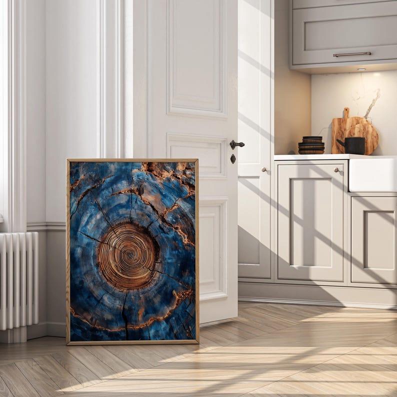 Tree Ring Framed Wall Art Abstract Colorful Tree Ring Wall Decor