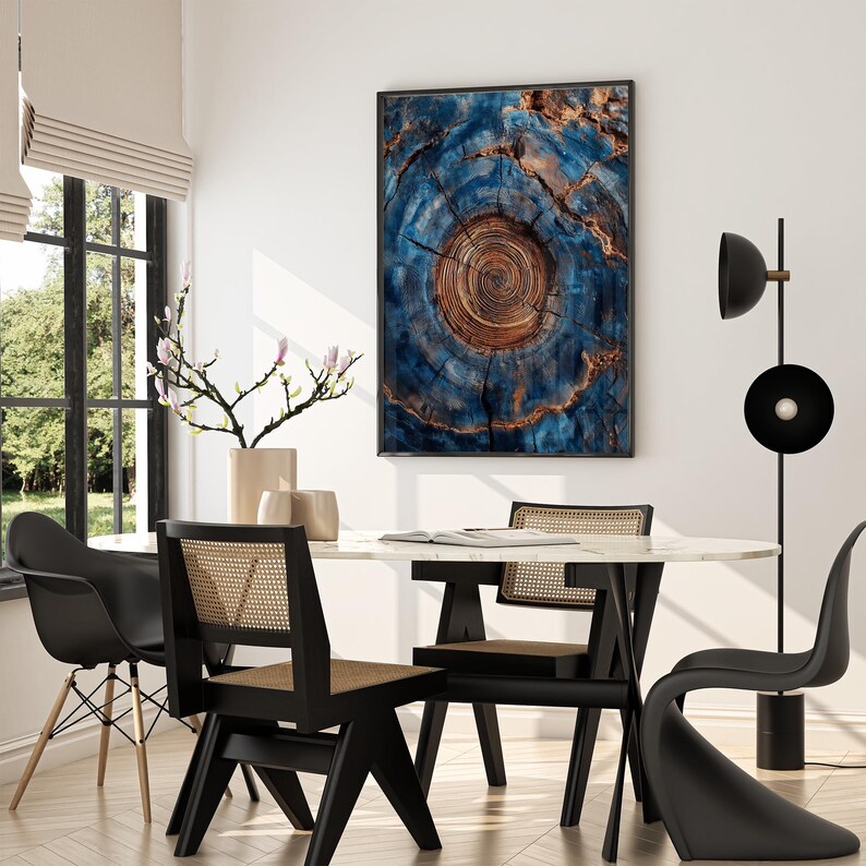 Tree Ring Framed Wall Art Abstract Colorful Tree Ring Wall Decor