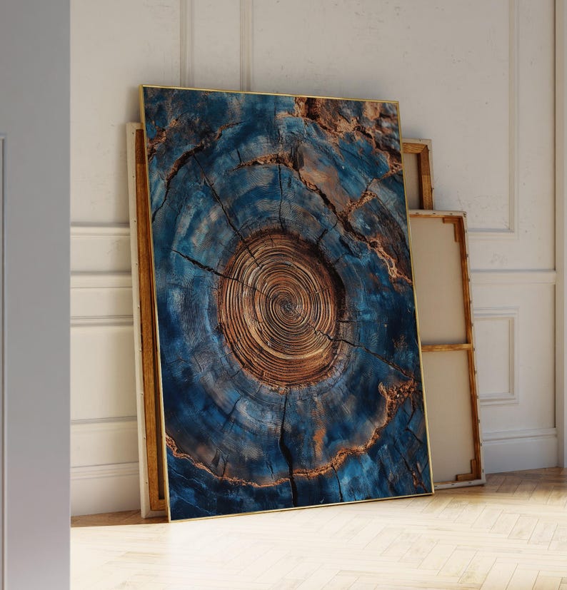 Tree Ring Framed Wall Art Abstract Colorful Tree Ring Wall Decor