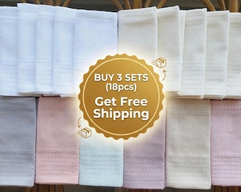 18 Cotton Cross Stitch Tea Towels, Kitchen Napkins for Embroidery DIY Kitchen Decor, Housewarming Gift, Bulk Order, Waffle Weave Aida Cloth