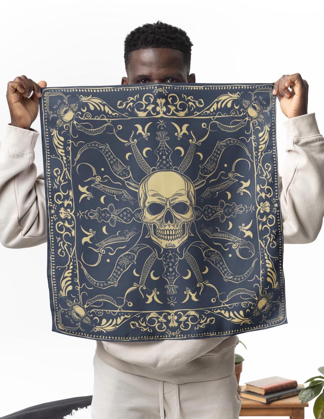 Pirate Bandana Skull and Crossbones Design Adult Black main image 1