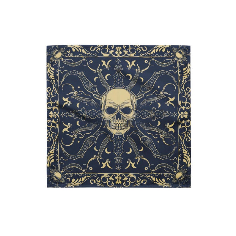 Pirate Bandana Skull and Crossbones Design Adult Black