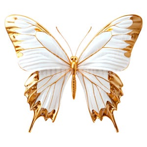 18 Elegante Clipart de Borboleta Branca Dourada, Clipart de aquarela para impressão, PNG/JPGs de alta qualidade, Download digital, Artesanato em papel, Diário de lixo