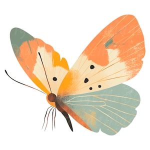 19 Cartoon Butterfly Clipart, Nursery Butterfly, Printable Watercolor clipart, High Quality PNG/JPG, Digital download, Paper craft, Journals