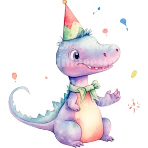 14 PNG Cute Dinosaur Clipart, Baby Dinosaur, Printable Watercolor clipart, High Quality PNGs, Digital download, Paper craft, Junk journal