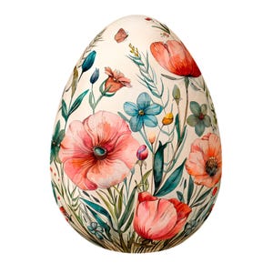 19 Floral Easter Egg Clipart, Easter Clipart, Printable Watercolor clipart, High Quality PNG/JPG, Digital download, Paper craft, Journals