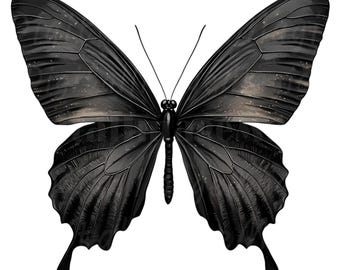 16 Black Butterfly Clipart, Modern, Sleek, Printable Watercolor clipart, High Quality PNG/JPG, Digital download, Paper craft, Junk Journal